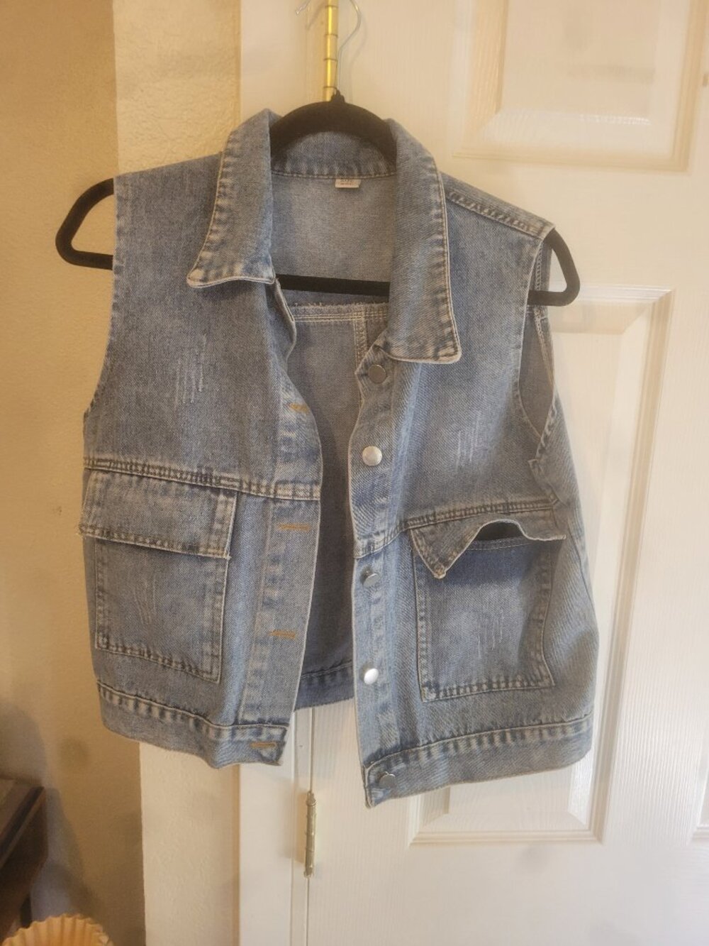 sleeveless denim vest